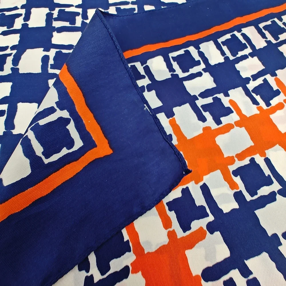 Red White Blue Geometric Square Scarf 26.5